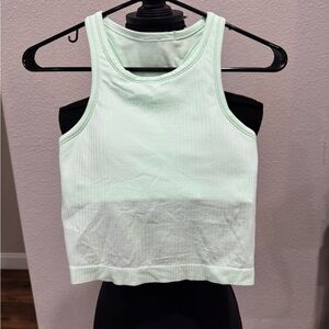 Lululemon Ebb to Flow Mint Green Fitted Crop Tank Top